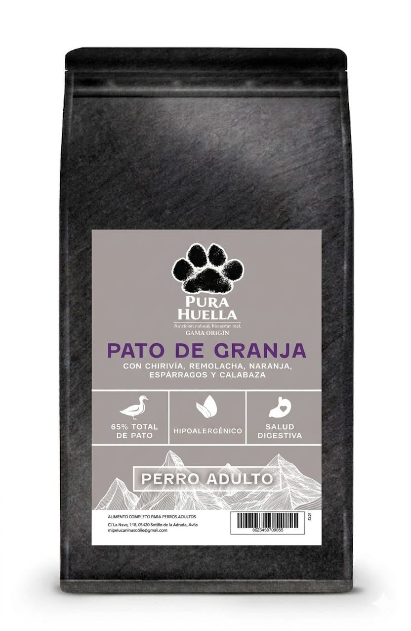 PATO DE GRANJA CON CHIRIVIA, REMOLACHA, NARANJA, ESPARRAGOS Y CALABAZA.