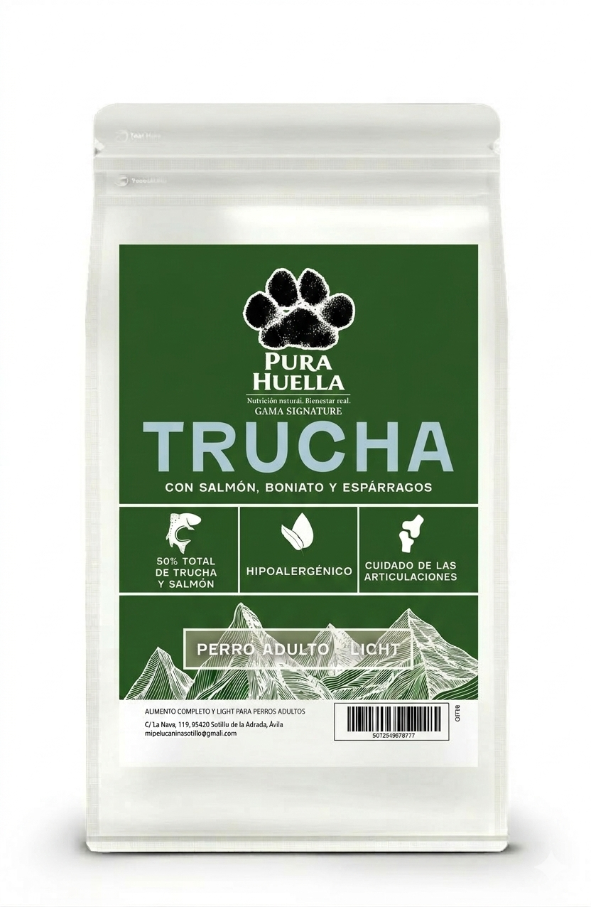 RECETA SENIOR/LIGHT TRUCHA CON SALMON, BONIATO Y ESPARRAGOS.